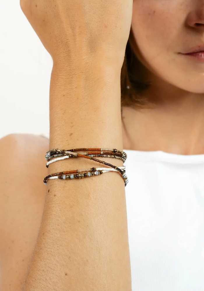Bracelet 6 Tours ou Sautoir Tiramisu - Têtes Blondes