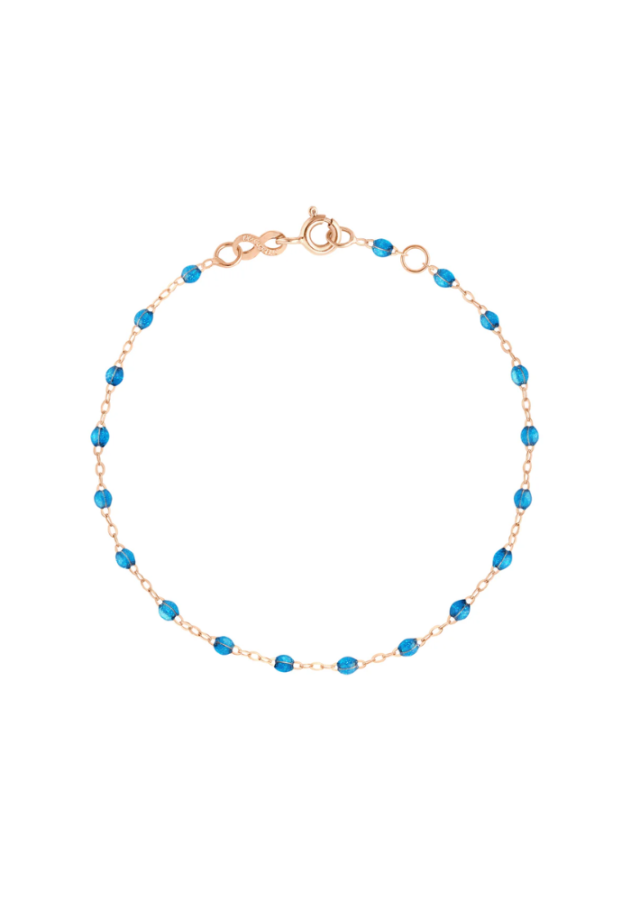 Bracelet Classique Gigi Or Rose Et Résines Azur 17cm - Gigi Clozeau
