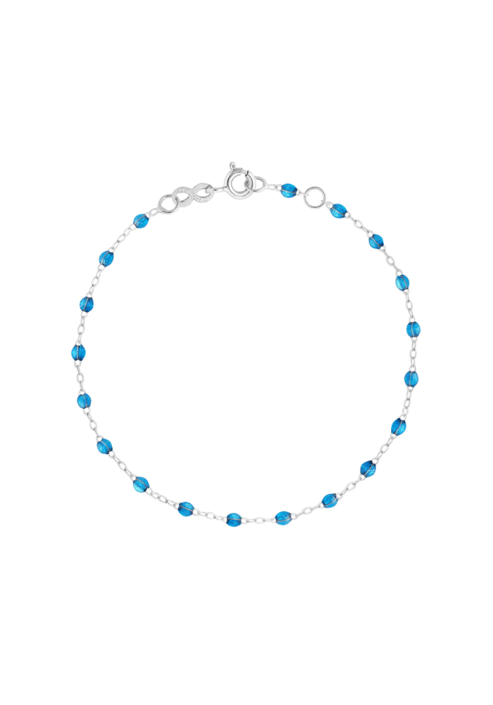 Bracelet Classique Gigi Or Blanc Et Résines Azur 17cm - Gigi Clozeau