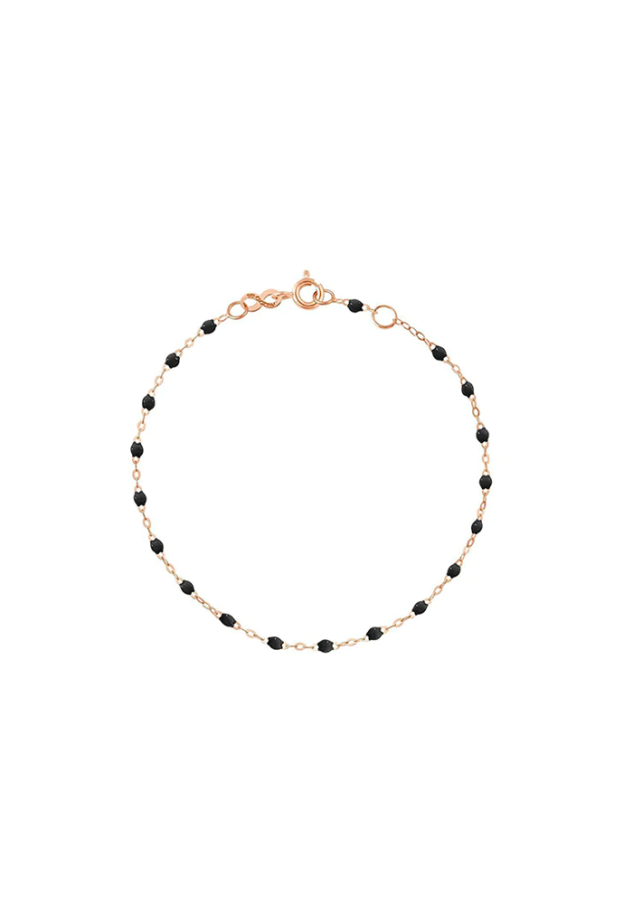 Bracelet Enfant Classique Gigi Or Rose Et Résines Noir 13cm