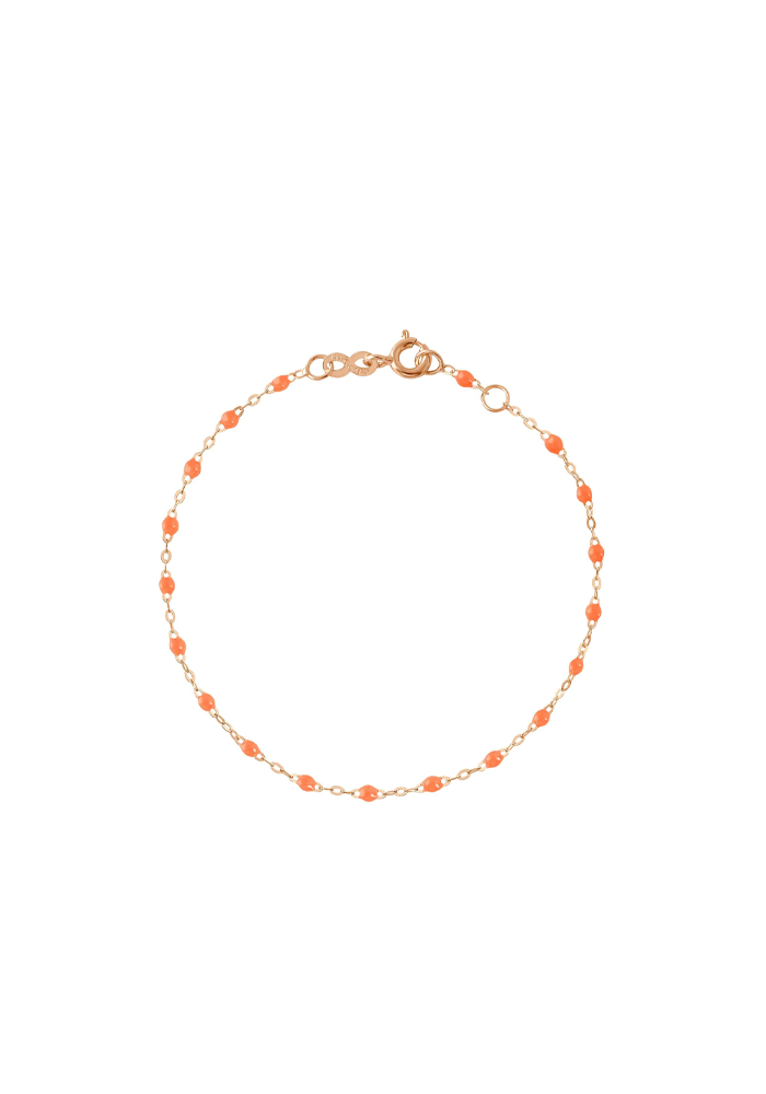 Bracelet Enfant Classique Gigi Or Rose Et Résines Orange Fluo 13cm - Gigi Clozeau