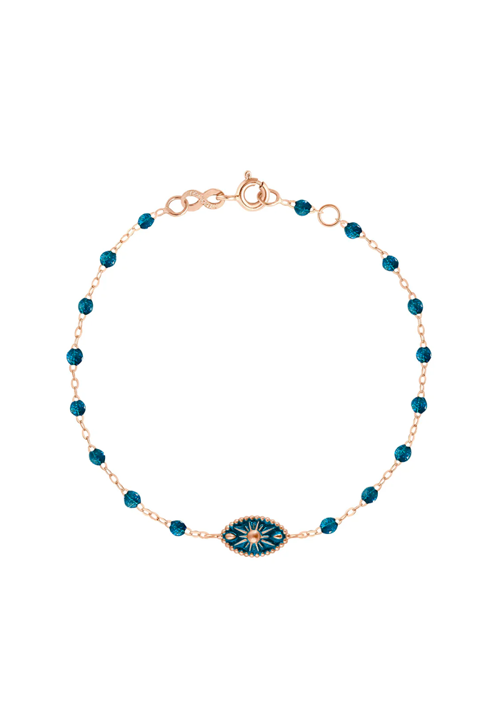 Bracelet Karma Or Rose Et Résines Jungle 17cm - Gigi Clozeau