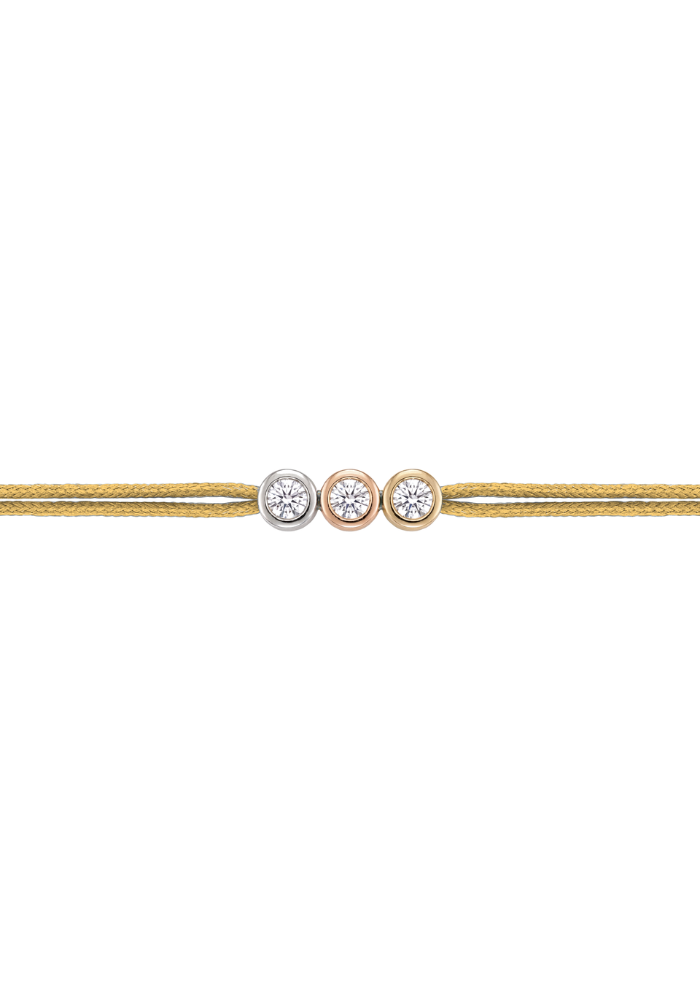 Bracelet Multi Three Doré 0,05ct - Love Lab