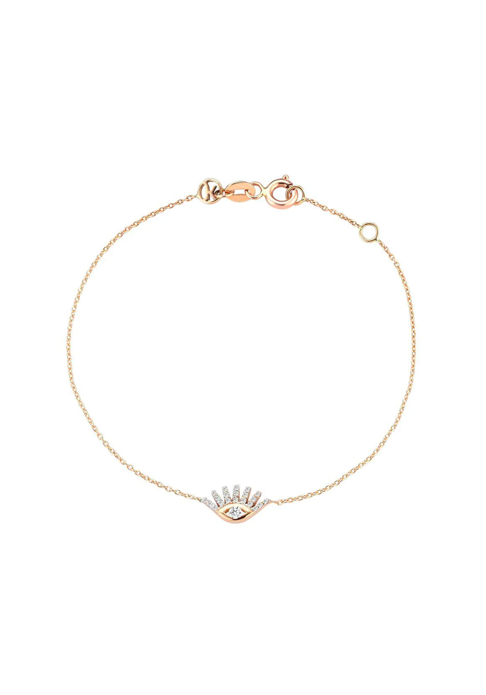 Bracelet Pave Evil Eye Slim Chain - Kismet By Milka