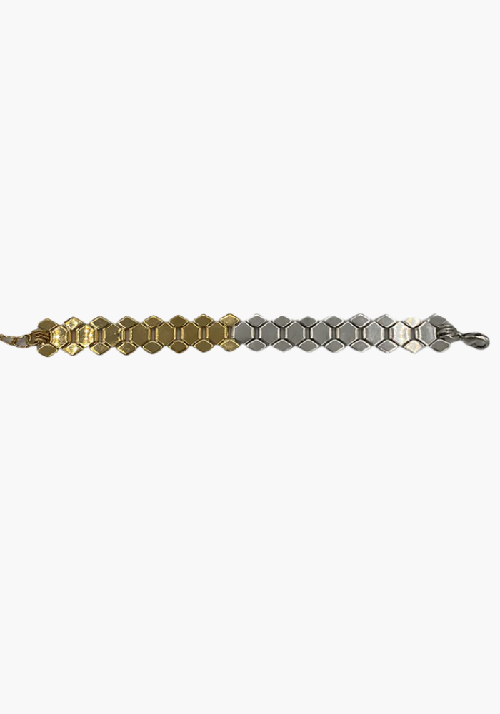 Bracelet Ely Paladium & Gold - Semi Lunaire