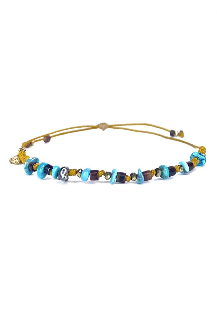 Bracelet Turquoise Coquillage Pyrite Keshi - Be By Cat