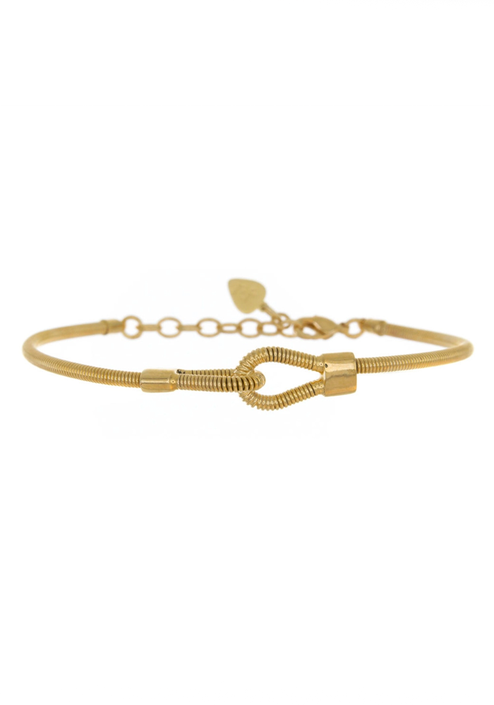Pulsera de cuerdas de bajo bañada en oro "Tú y yo"