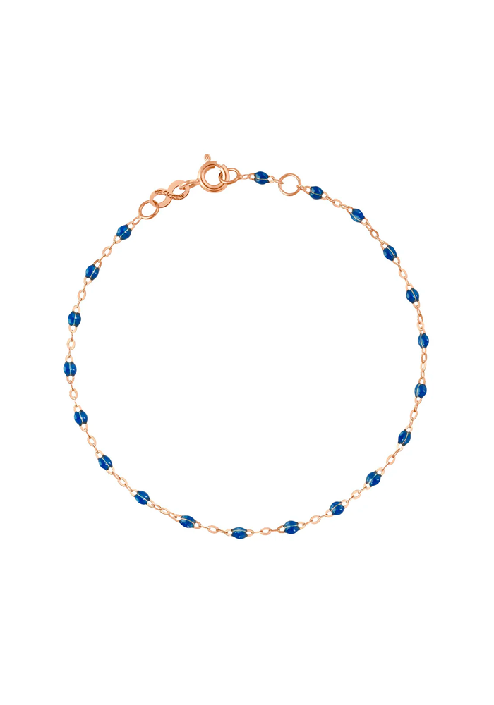 Bracelet Classique Gigi Or Rose Et Résines Saphir 17cm - Gigi Clozeau