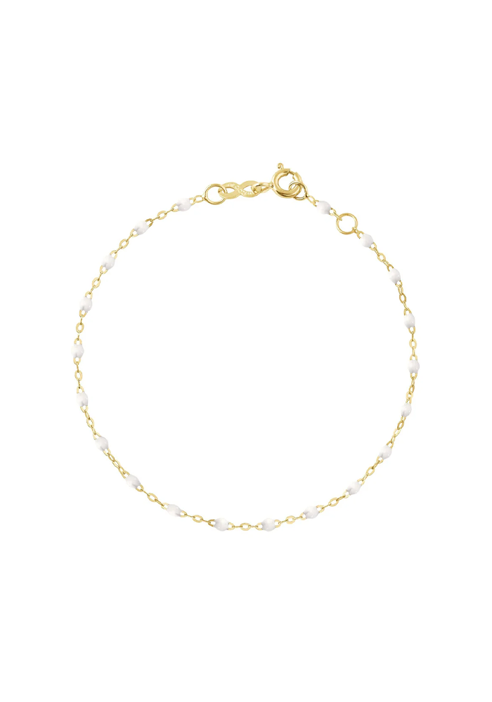 Bracelet Classique Gigi Or Jaune Et Résines Blanches 15cm - Gigi Clozeau