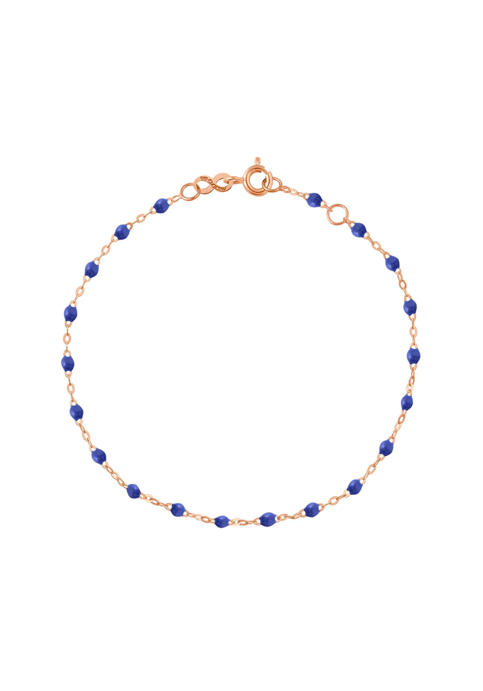 Bracelet Classique Gigi Or Rose Et Résines bleuet 17cm - Gigi Clozeau