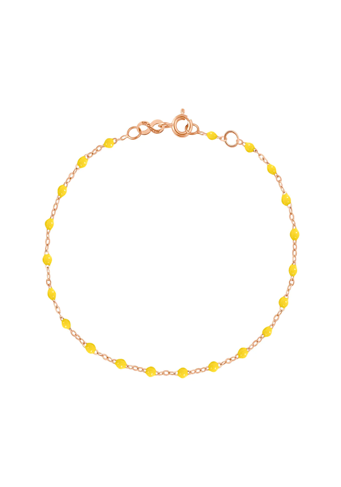 Bracelet Classique Gigi Or Rose Et Résines Citron 17cm - Gigi Clozeau