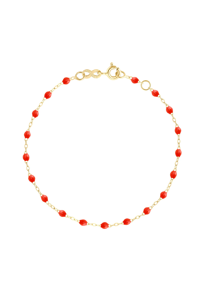 Bracelet Classique Gigi Or Jaune Et Résines Corail 17cm - Gigi Clozeau