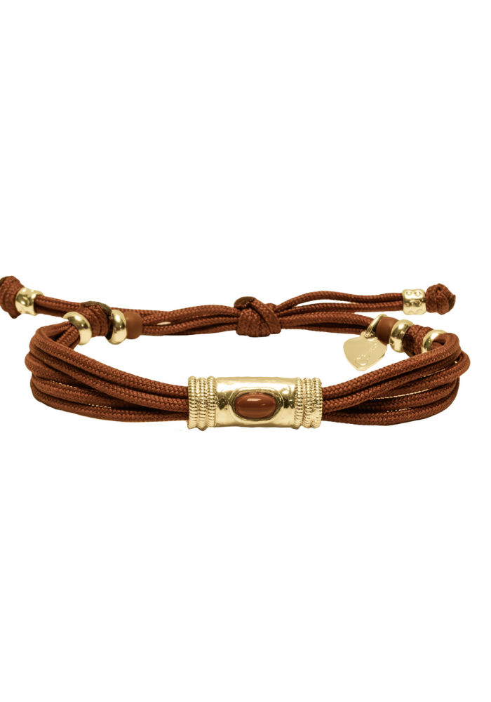 Bracelet Cordon Brique Et Jaspe Rouge - Sing A Song