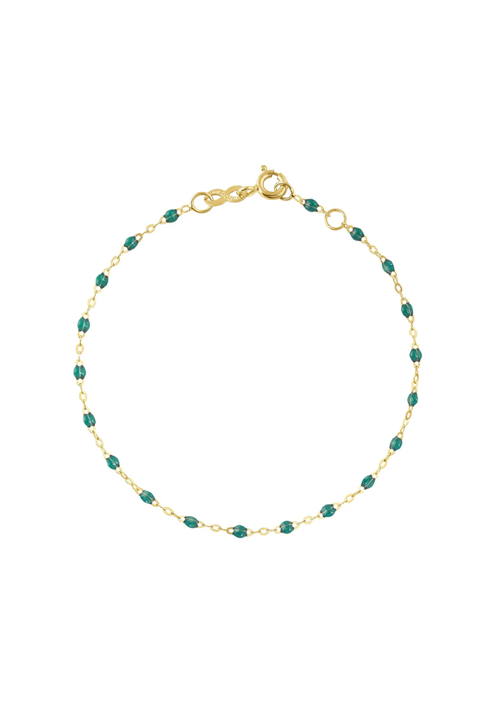 Bracelet Classique Gigi Or Jaune Et Résines Émeraude 15cm - Gigi Clozeau