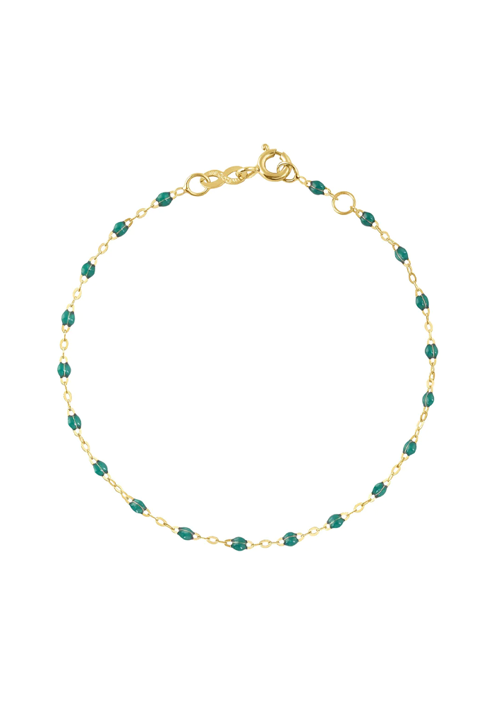 Bracelet Classique Gigi Or Jaune Et Résines Émeraude 17cm - Gigi Clozeau