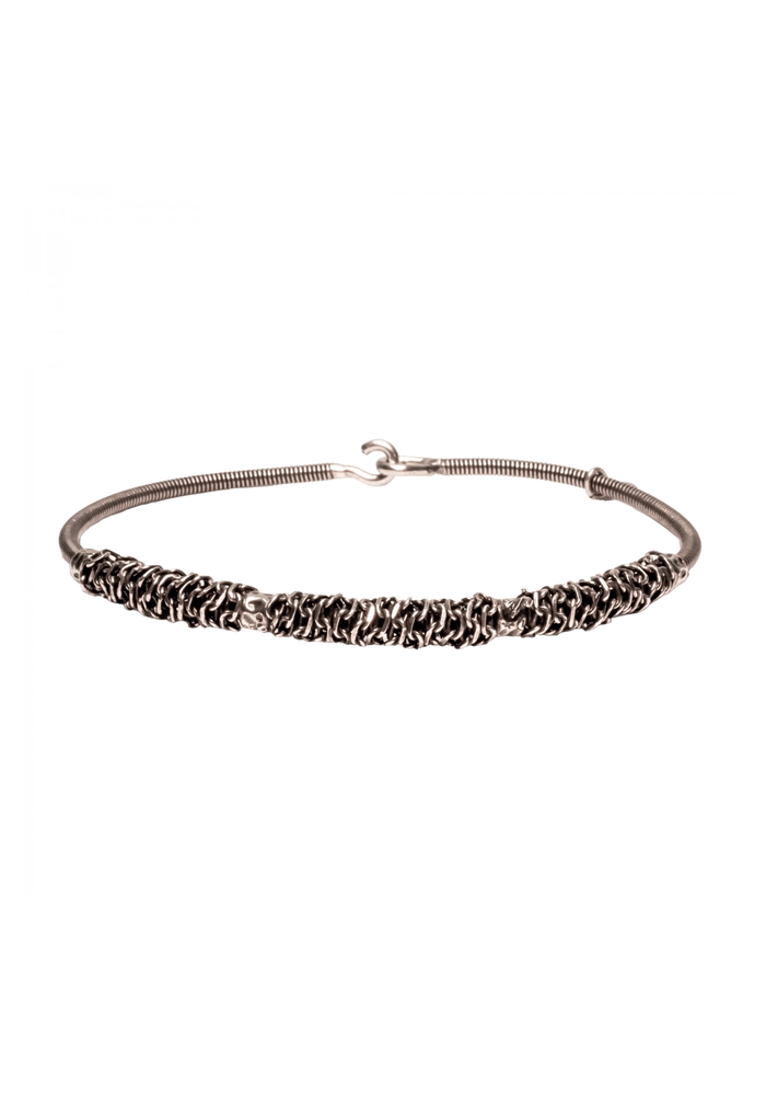 Bracelet Homme Corde De Basse Chaines Et Perles Martelées - Sing A Song