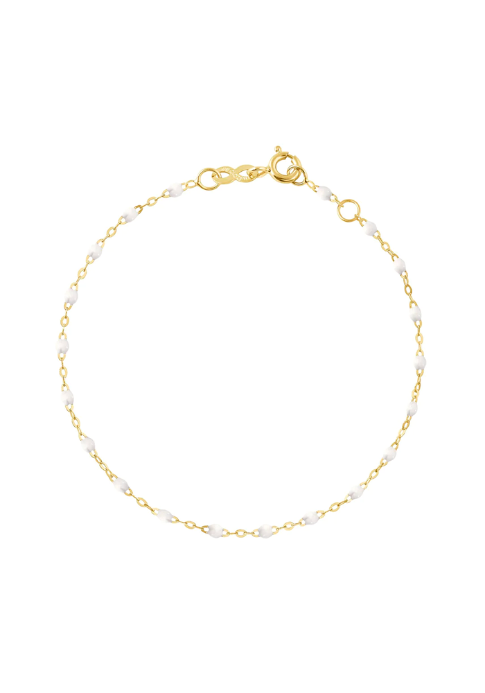 Bracelet Classique Gigi Or Jaune Et Résines Blanc