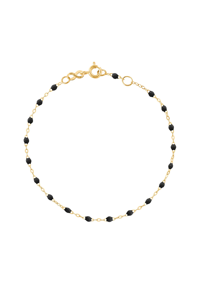Bracelet Classique Gigi Or Jaune Et Résines Noir 17cm