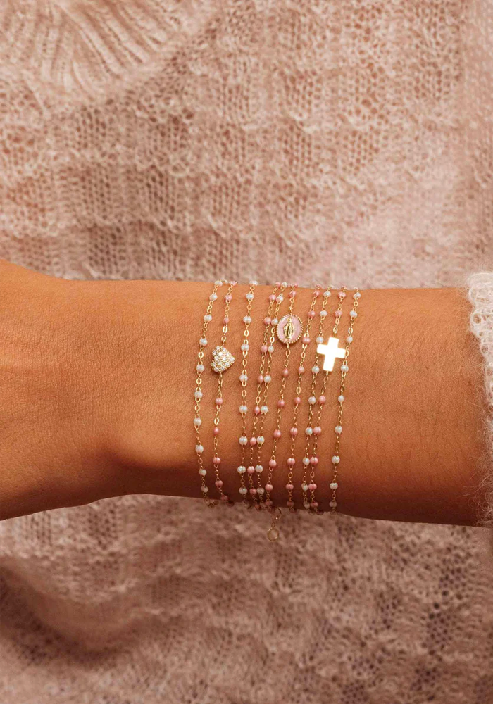 Bracelet Classique Gigi Or Rose Et Résines Blush 15cm - Gigi Clozeau