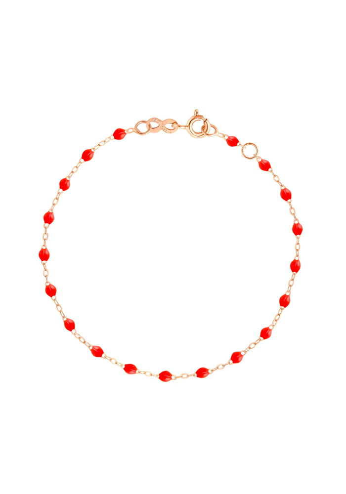 Bracelet Classique Gigi Or Rose Et Résines Corail 17cm - Gigi Clozeau