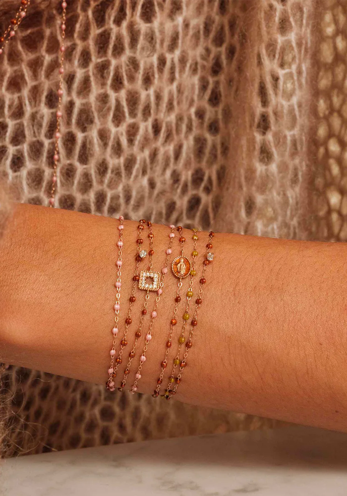 Bracelet Classique Gigi Or Rose Et Résines Gold 17cm - Gigi Clozeau
