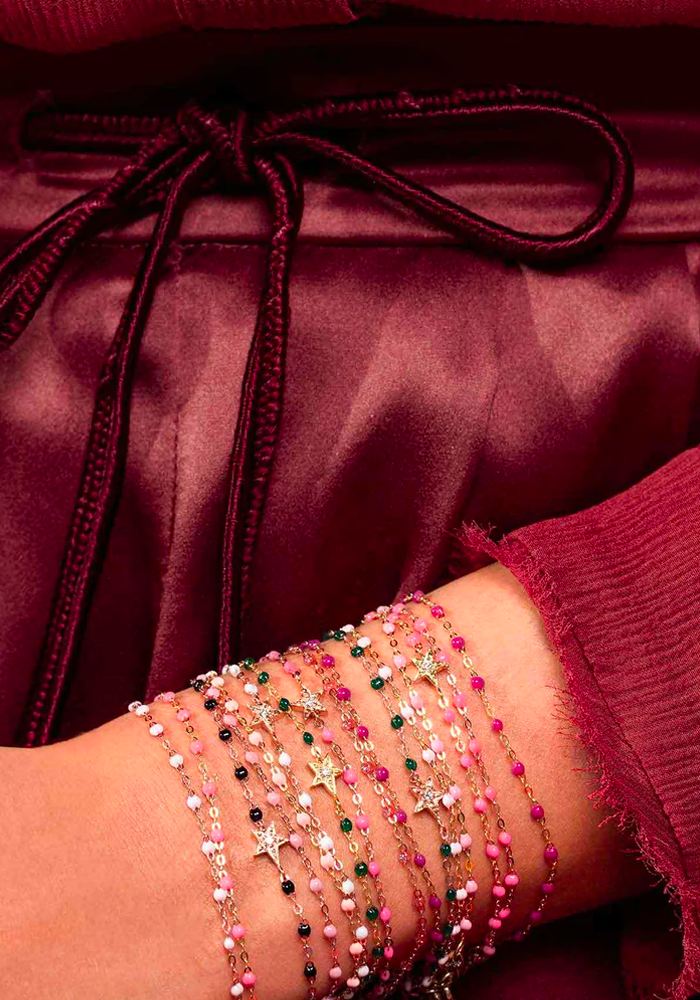 Gigi Classic Bracelet Rose Gold and Baby Pink Resin 15cm