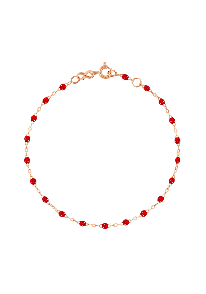 Bracelet Classique Gigi Or Rose Et Résines Rubis 17cm - Gigi Clozeau