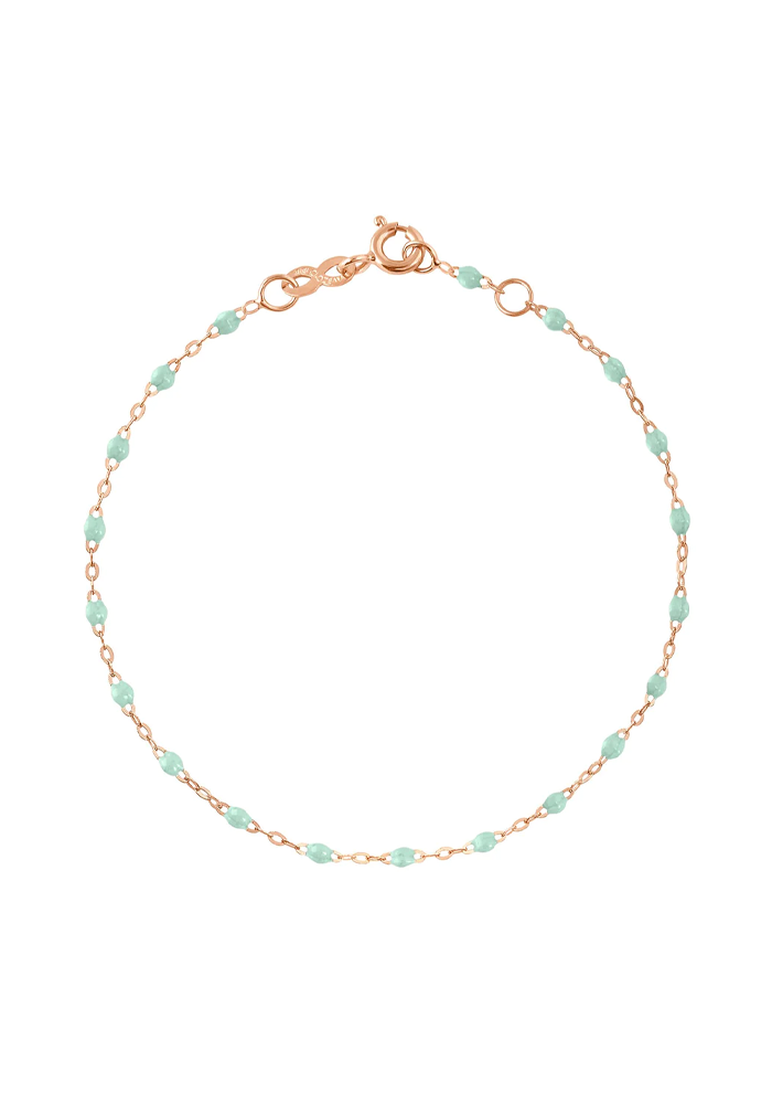 Bracelet Classique Gigi Or Rose Et Résines Jade 17cm - Gigi Clozeau