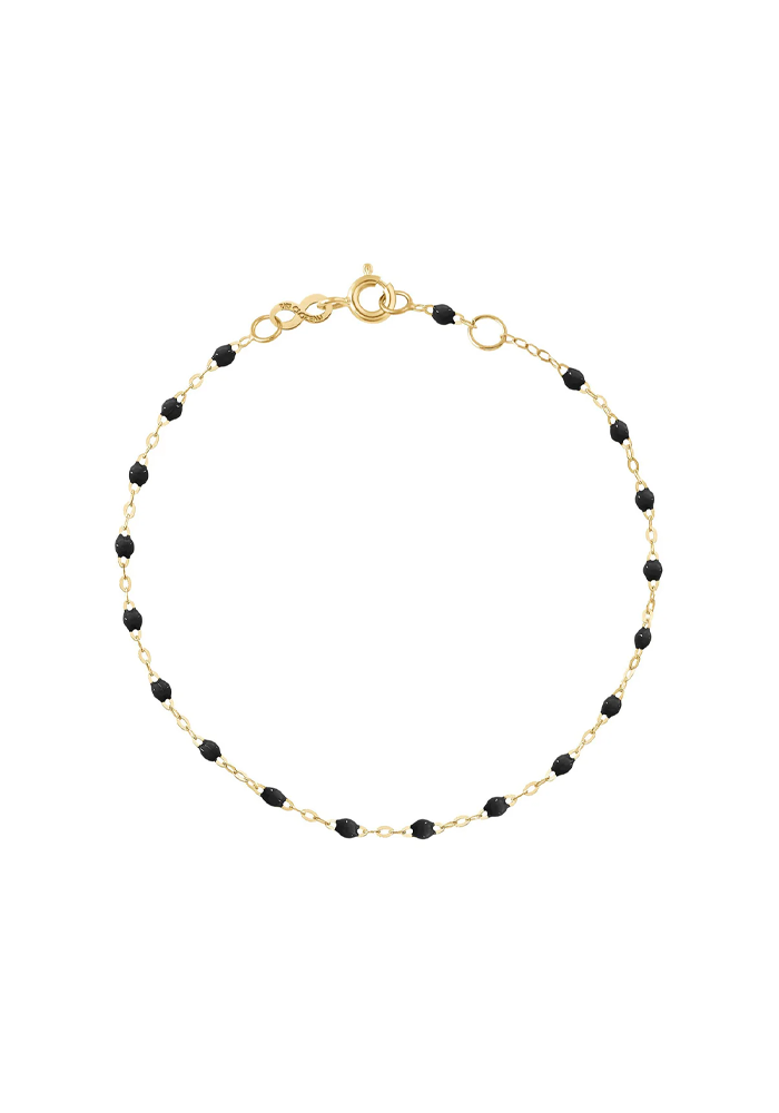 Bracelet Classique Gigi Or Jaune Et Résines Noires 15cm - Gigi Clozeau