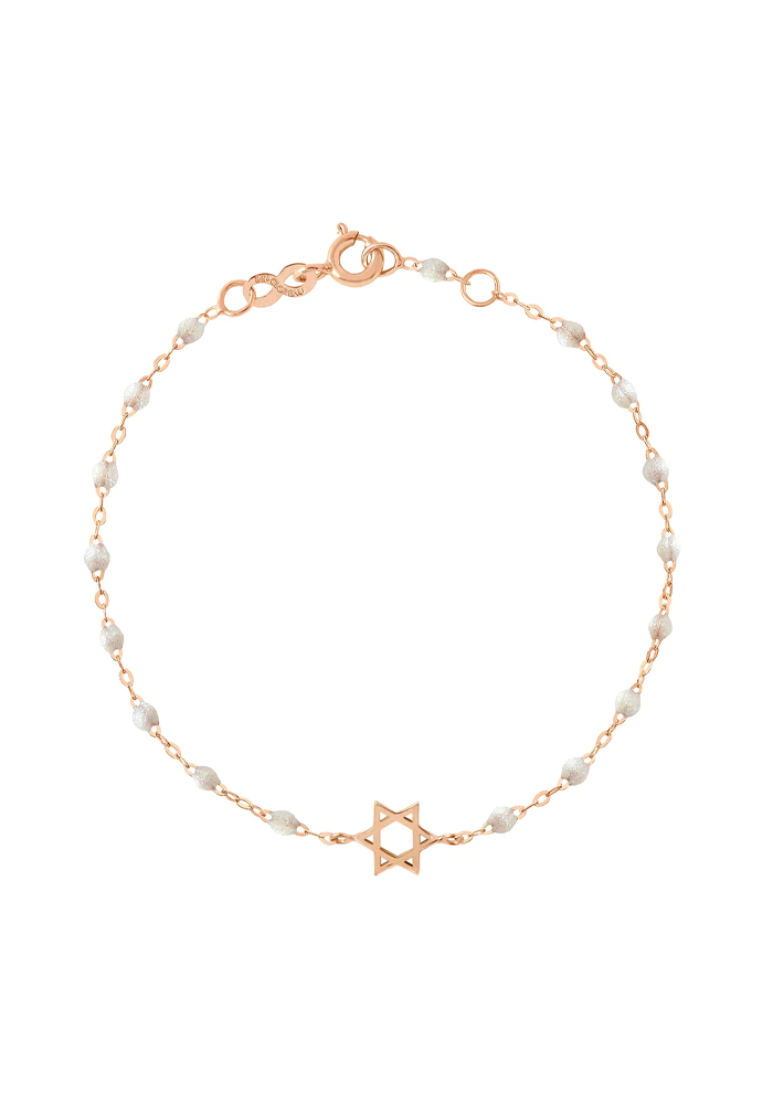 Bracelet Étoile De David Or Rose Et Résine Opale - Gigi Clozeau