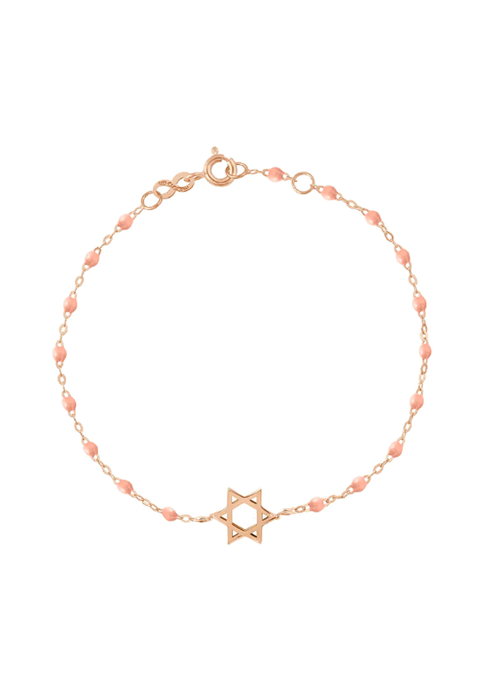 Bracelet Étoile De David Or Rose Et Résine Saumon - Gigi Clozeau