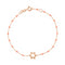Rose Gold and Salmon Resin Star of David Bracelet 15cm