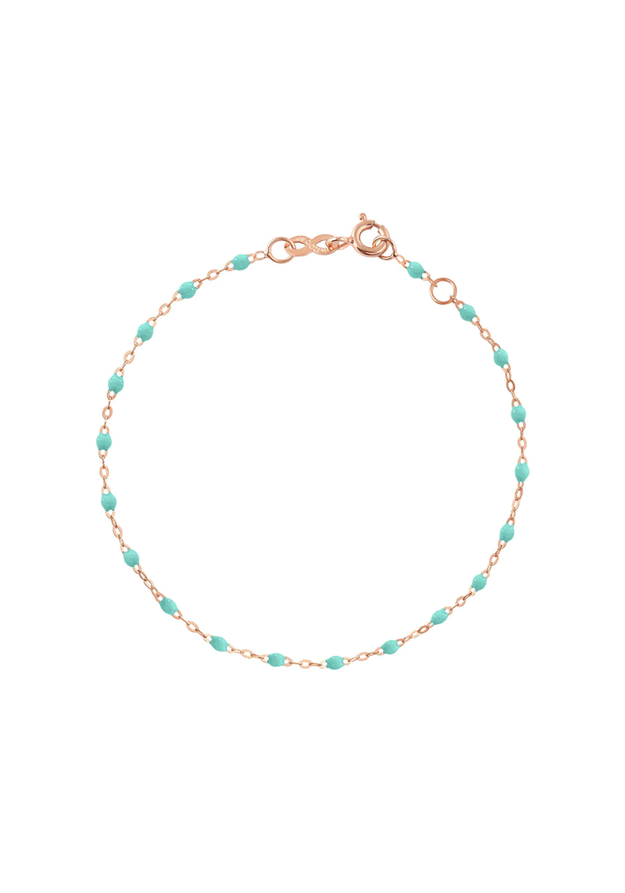 Bracelet Classique Gigi Or Rose Et Résines Vert D'Eau 15cm - Gigi Clozeau