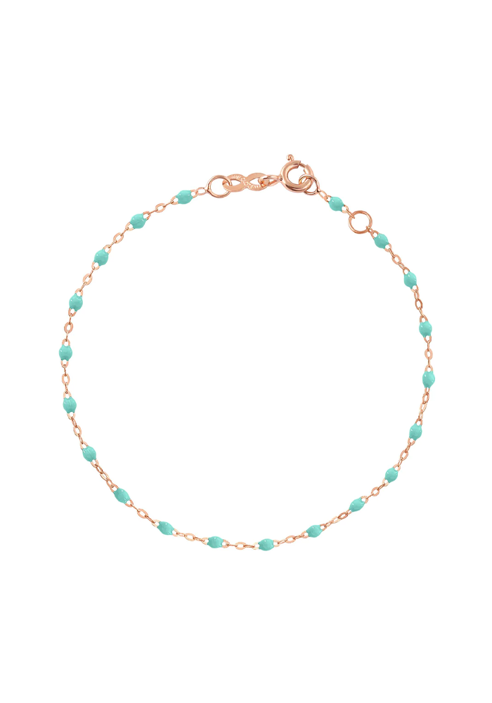 Bracelet Classique Gigi Or Rose Et Résines Vert D'eau 17cm - Gigi Clozeau