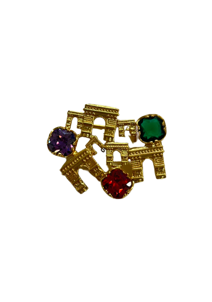 Broche Arcs De Triomphe Et Strass Vert Violet Et Rouge - Sélectionné par Blush