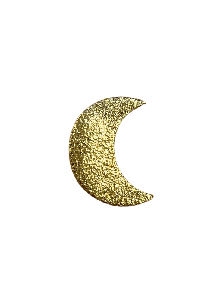 Broche Lune Cuir Irisé Doré - Les Cleias