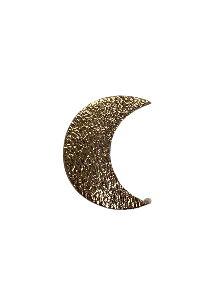 Broche Lune Cuir Irisé Mordoré - Les Cleias