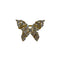 Broche Papillon Petit Modèle Laiton Doré Et Strass Blancs