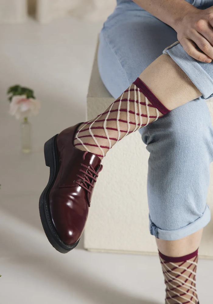 Chaussettes Transparentes Brooklyn Bridge Bordeaux - Atelier Saint Eustache
