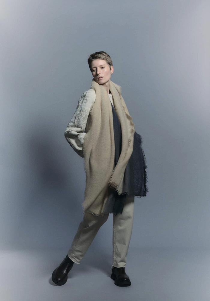 Macadam & Sandstone Long Open Scarf