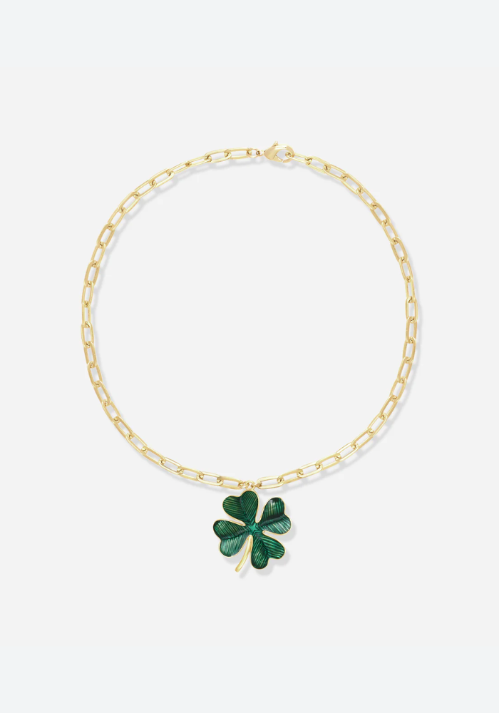 Collier Shamrock Émaillé Vert - Alexandra Margnat