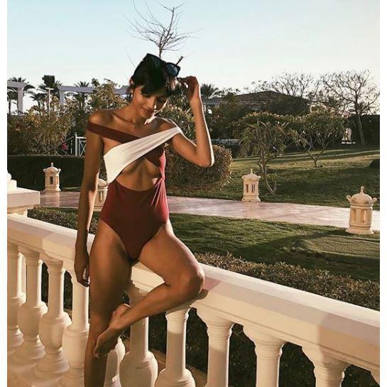 Maillot de Bain Chloé Bordeaux & Blanc - Luz