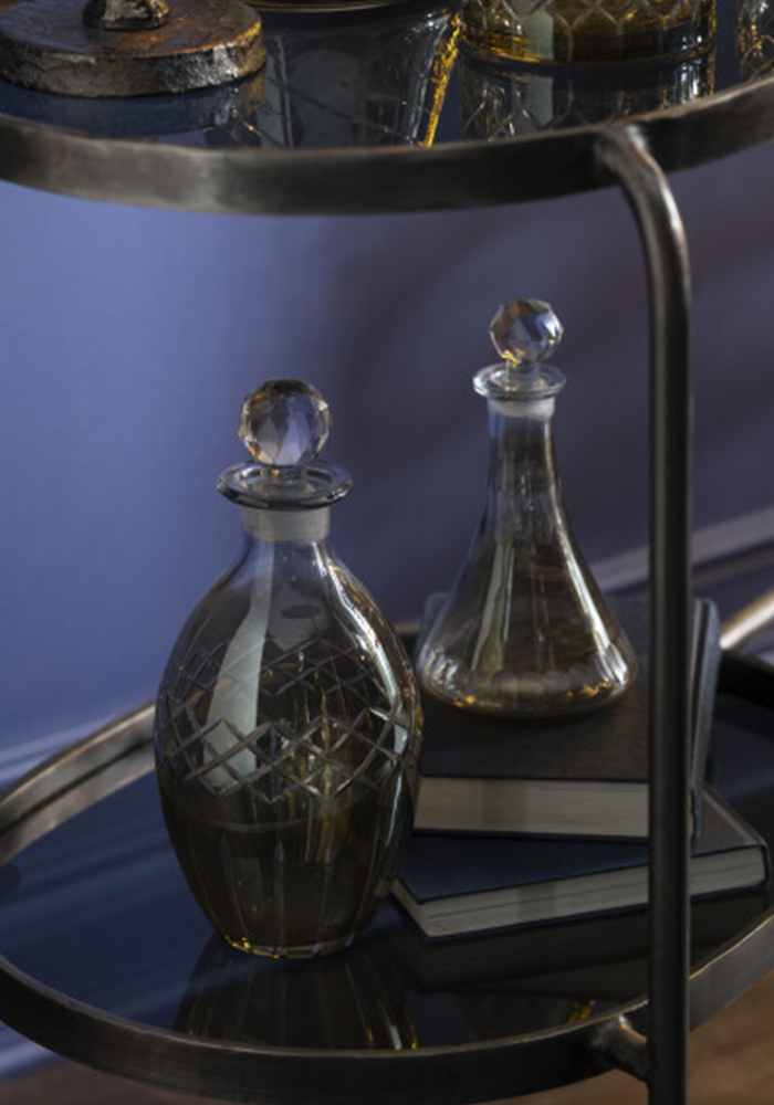 Carafe Ciselée Verre Fumé - Blush Sélection Décoration