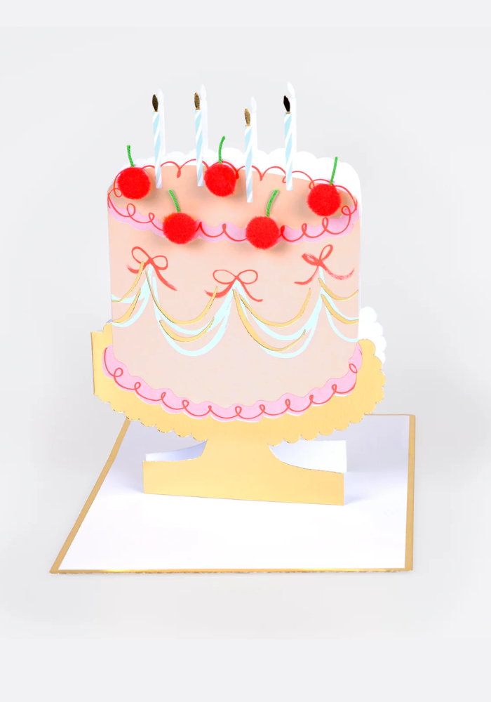 Carte Anniversaire En Gâteau Avec Pompons - Meri Meri