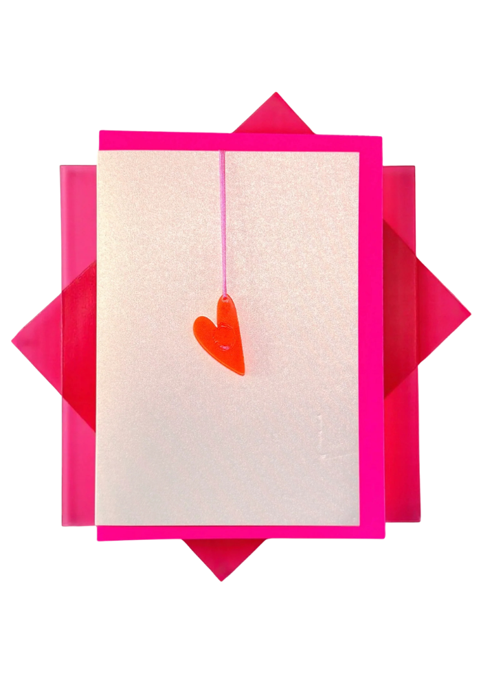 Carte Hang Me Happy Heart Neon Pink - Blush