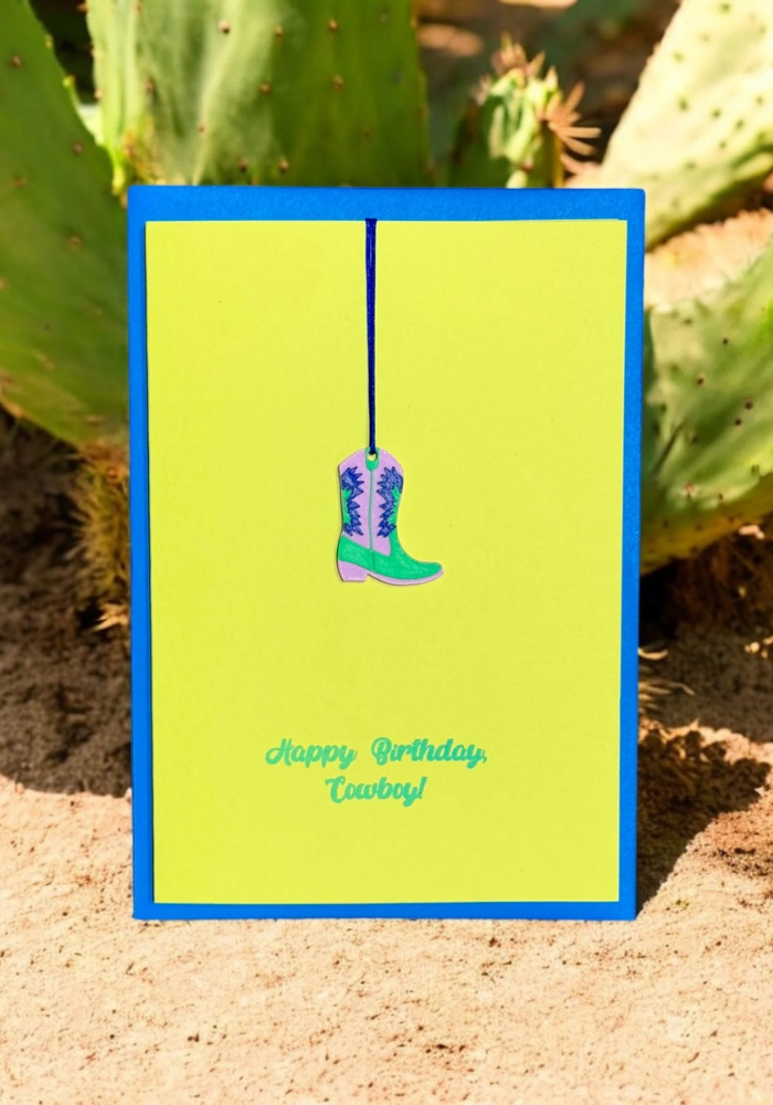 Carte Happy Birthday Cowboy Boot - Blush
