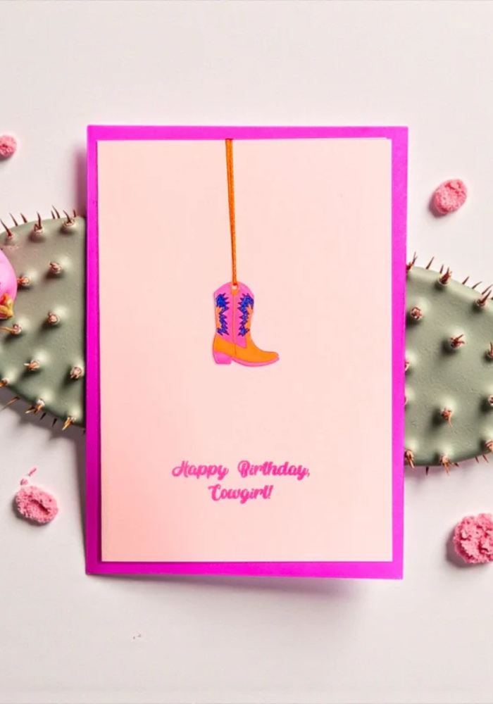 Carte Happy Birthday Cowgirl Boot