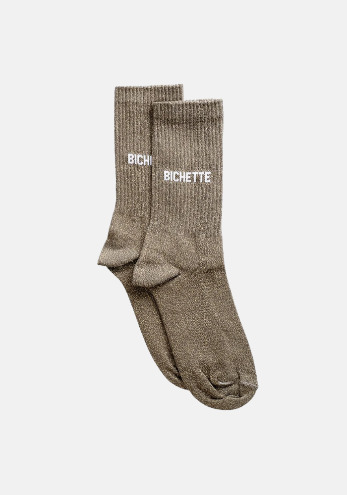Chaussettes Bichette Pailletées Marron - Félicie Aussi