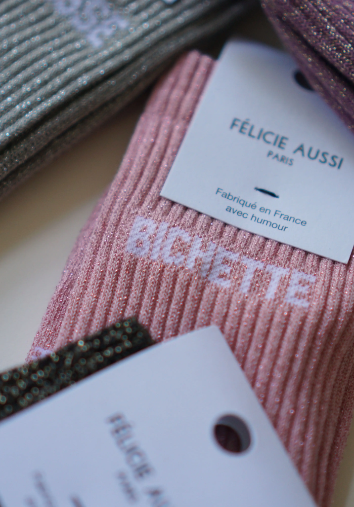 Chaussettes Bichette Pailletées Rose - Félicie Aussi