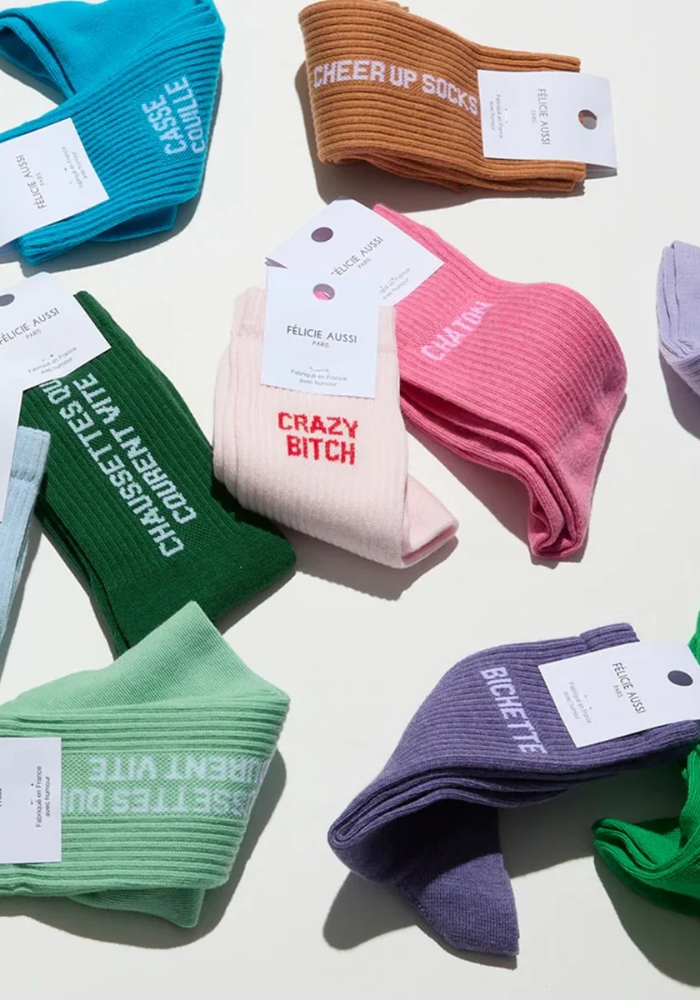 Chaussettes Bichette Violet Chiné - Félicie Aussi